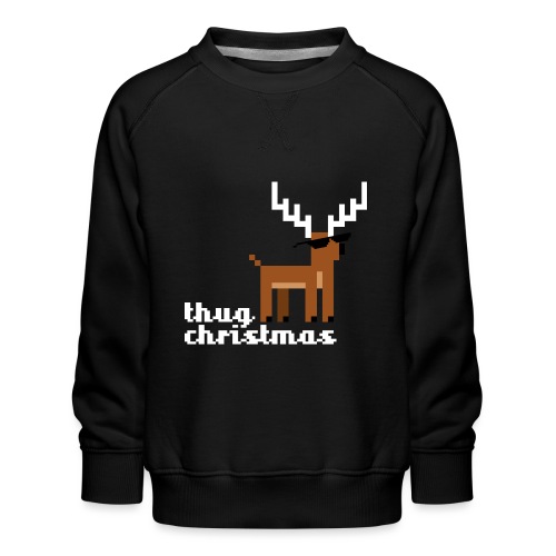 Christmas Xmas Deer Pixel Funny - Kids' Premium Sweatshirt