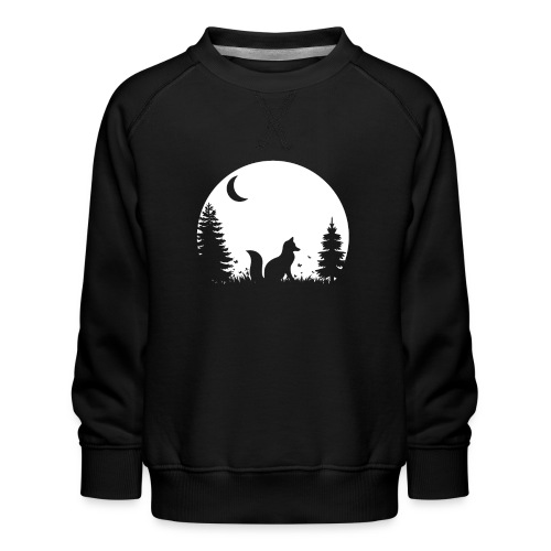Fuchs Wald Mond Wildnis Natur Geschenk - Kinder Premium Pullover