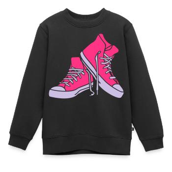 chaussures cool - Sweat Premium enfant bio - noir - Devant - AI Model Kid Female (0cm)