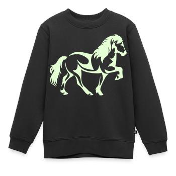 Islandpferd - Kinder Premium Organic Sweatshirt - Schwarz - Vorne - AI Model Kid Female (0cm)