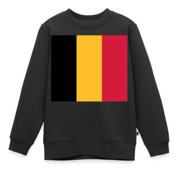 Drapeau national de Belgique - Sweat Premium enfant bio - noir - Devant - AI Model Kid Female (0cm)