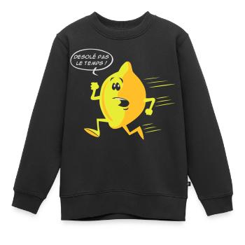 Citron pressé - Sweat Premium enfant bio - noir - Devant - AI Model Kid Female (0cm)