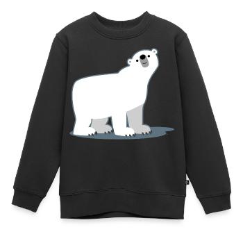 Süß Cartoon-Eisbär von Cheerful Madness!! - Kinder Premium Organic Sweatshirt - Schwarz - Vorne - AI Model Kid Female (0cm)