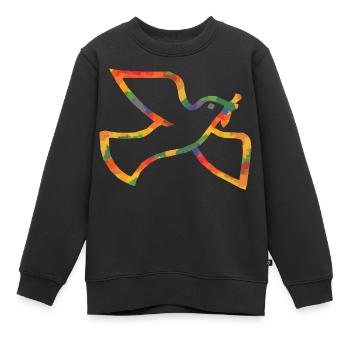 Farbige Friedenstaube - Kinder Premium Organic Sweatshirt - Schwarz - Vorne - AI Model Kid Female (0cm)