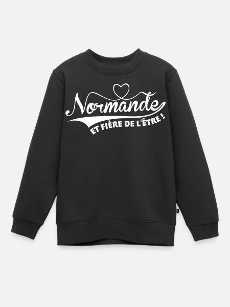 Normande et fière de l'être - Sweat Premium enfant bio - noir