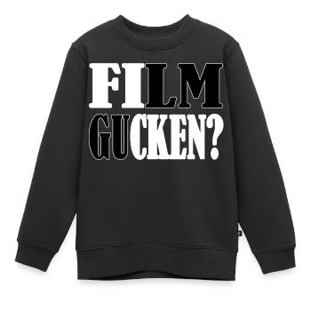 Film gucken? - Kinder Premium Organic Sweatshirt - Schwarz - Vorne - AI Model Kid Female (0cm)