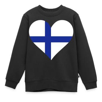 Un cœur pour le Danemark - Sweat Premium enfant bio - noir - Devant - AI Model Kid Female (0cm)