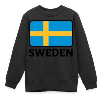 Nationalflagge von Schweden - Kinder Premium Organic Sweatshirt - Schwarz - Vorne - AI Model Kid Female (0cm)
