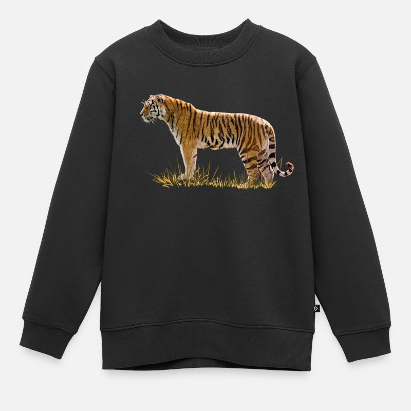 Tiger - Kinder Premium Organic Sweatshirt - Schwarz