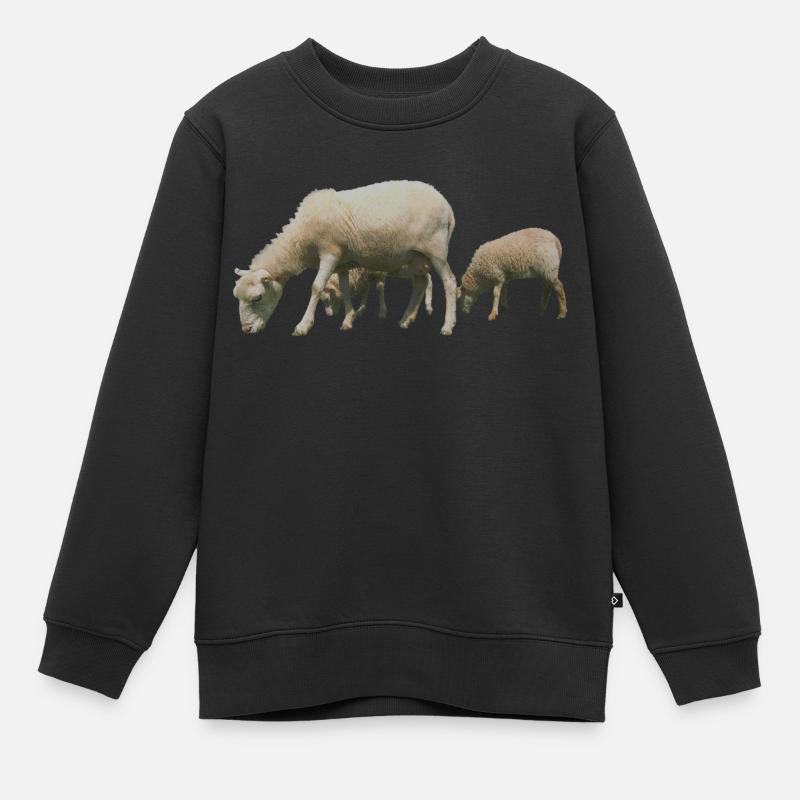 Schafe - Kinder Premium Organic Sweatshirt - Schwarz