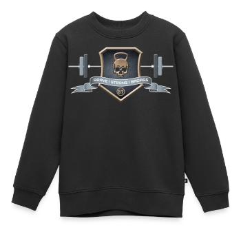 Logo Braves Strong Badass - Kinder Premium Organic Sweatshirt - Schwarz - Vorne - AI Model Kid Female (0cm)