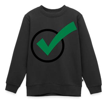 Ein Häkchen - Kinder Premium Organic Sweatshirt - Schwarz - Vorne - AI Model Kid Female (0cm)