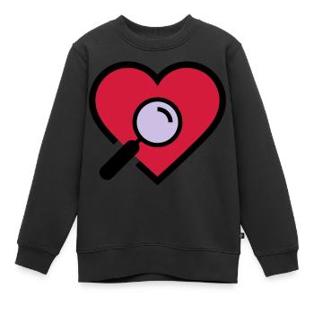 Loupe d'examen cardiaque - Sweat Premium enfant bio - noir - Devant - AI Model Kid Female (0cm)