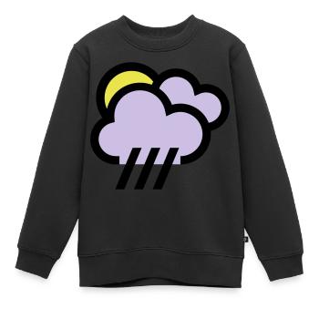 nuageux avec icône de chills icône météo - Sweat Premium enfant bio - noir - Devant - AI Model Kid Female (0cm)