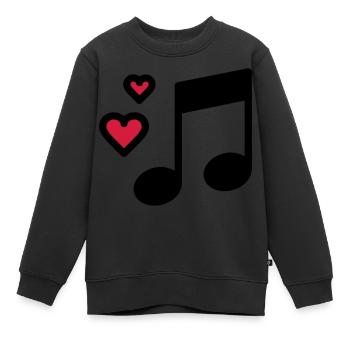 Note de musique romantique - Sweat Premium enfant bio - noir - Devant - AI Model Kid Female (0cm)