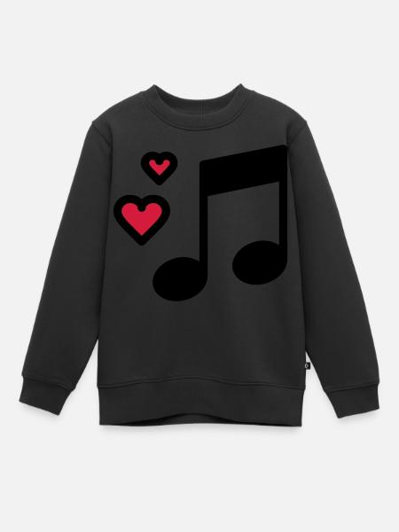 Note de musique romantique - Sweat Premium enfant bio - noir