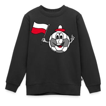 Fußball Polen, EM, football, championnat, Fahne - Sweat Premium enfant bio - noir - Devant - AI Model Kid Female (0cm)