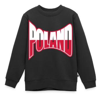 pologne pologne texte conception logo célébrer partie bal - Sweat Premium enfant bio - noir - Devant - AI Model Kid Female (0cm)