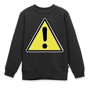 Attention - Kinder Premium Organic Sweatshirt - Schwarz - Vorne - AI Model Kid Female (0cm)