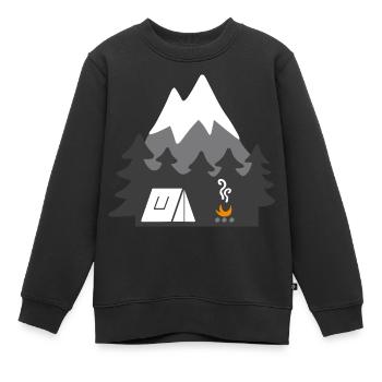 NATURE TENTS MONTAGNE - Sweat Premium enfant bio - noir - Devant - AI Model Kid Female (0cm)