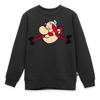 Asterix & Obelix - Obelix visage - Sweat Premium enfant bio - noir - Devant - AI Model Kid Female (0cm)