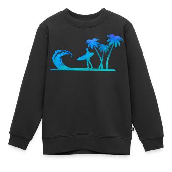 Surfer am Meer - Kinder Premium Organic Sweatshirt - Schwarz - Vorne - AI Model Kid Female (0cm)