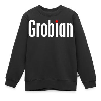 Grobian - Kinder Premium Organic Sweatshirt - Schwarz - Vorne - AI Model Kid Female (0cm)