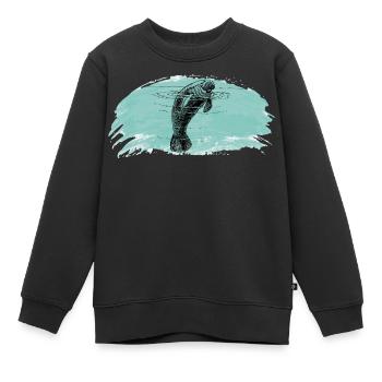 Seekuh im Wasser - Kinder Premium Organic Sweatshirt - Schwarz - Vorne - AI Model Kid Female (0cm)