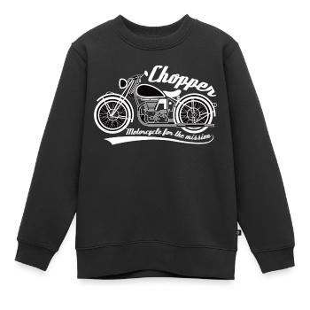 Chopper Bike - Kinder Premium Organic Sweatshirt - Schwarz - Vorne - AI Model Kid Female (0cm)