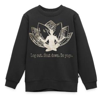 Yoga - Sweat Premium enfant bio - noir - Devant - AI Model Kid Female (0cm)