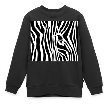 Zebrastreifen / zebra stripes (3c) - Kinder Premium Organic Sweatshirt - Schwarz - Vorne - AI Model Kid Female (0cm)