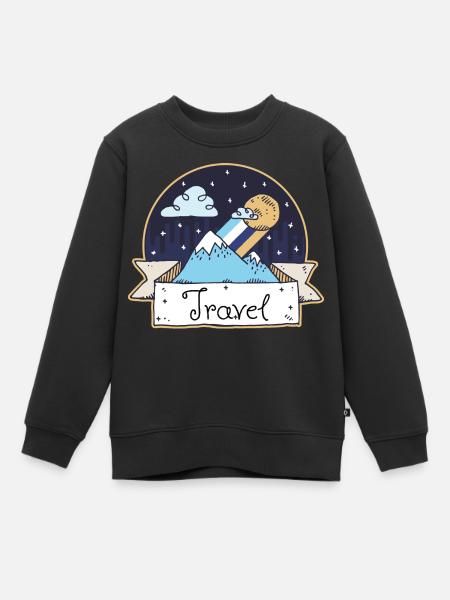 Voyage - Sweat Premium enfant bio - noir