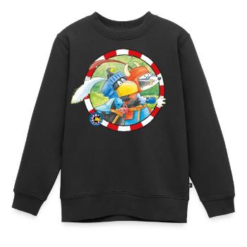 Der kleine Rabe Socke mit kleinen Dachs - Kinder Premium Organic Sweatshirt - Schwarz - Vorne - AI Model Kid Female (0cm)