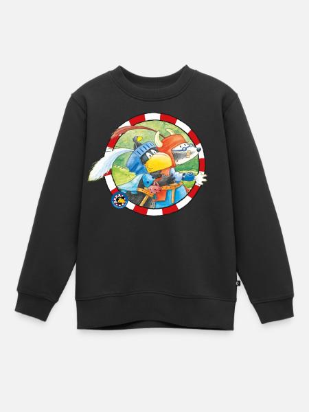 Der kleine Rabe Socke mit kleinen Dachs - Kinder Premium Organic Sweatshirt - Schwarz