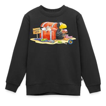 Der kleine Rabe Socke Schmackofatz - Kinder Premium Organic Sweatshirt - Schwarz - Vorne - AI Model Kid Female (0cm)