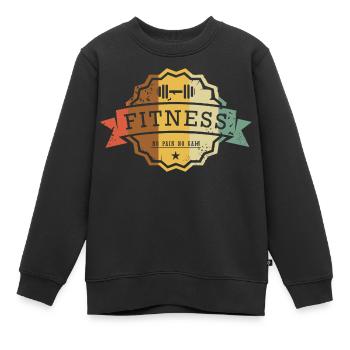 Fitness Badge No Pain No Gain - Kinder Premium Organic Sweatshirt - Schwarz - Vorne - AI Model Kid Female (0cm)