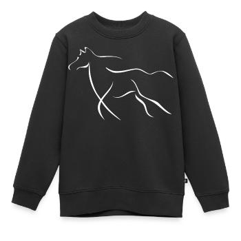 Elegantes Pferd  - Kinder Premium Organic Sweatshirt - Schwarz - Vorne - AI Model Kid Female (0cm)