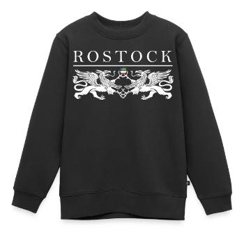 Rostock Greif Doppel - Kinder Premium Organic Sweatshirt - Schwarz - Vorne - AI Model Kid Female (0cm)