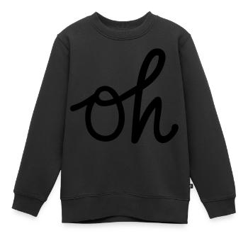 oh Typography - Kids Premium Organic Sweatshirt - black - Front - AI Model Kid Female (0cm)