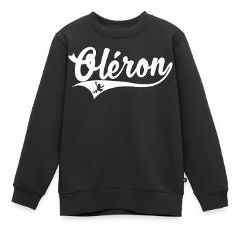 Oléron Swoosh - Sweat Premium enfant bio - noir - Devant - AI Model Kid Female (0cm)