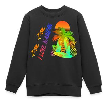 Amour des Caraïbes - Sweat Premium enfant bio - noir - Devant - AI Model Kid Female (0cm)