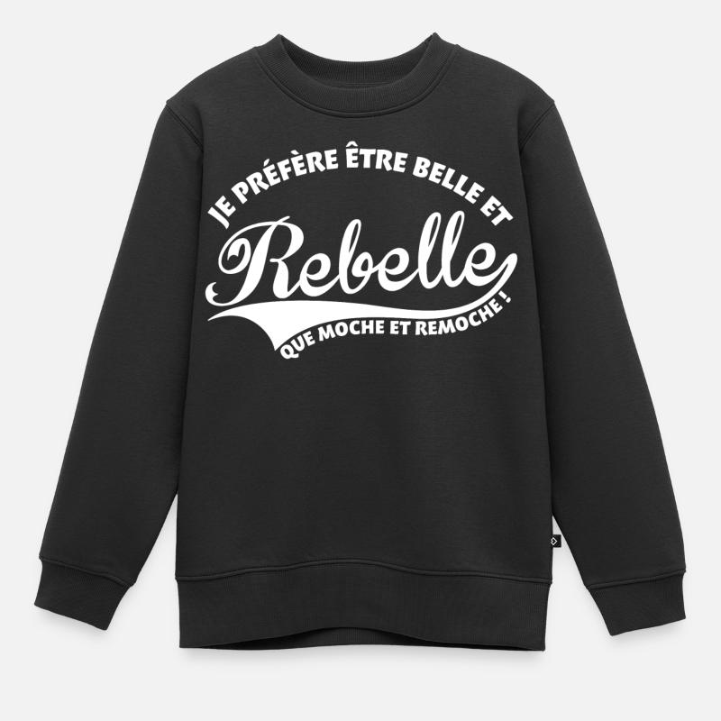 Belle et Rebelle - Sweat Premium enfant bio - noir