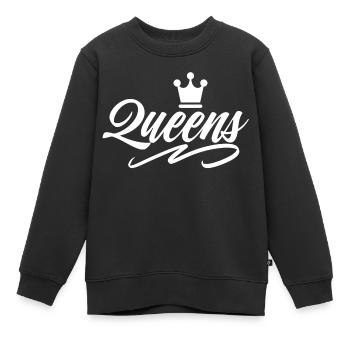 Queens - Kinder Premium Organic Sweatshirt - Schwarz - Vorne - AI Model Kid Female (0cm)