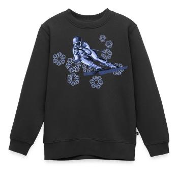 skiing - Sweat Premium enfant bio - noir - Devant - AI Model Kid Female (0cm)