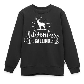 Natur Abenteuer - Kinder Premium Organic Sweatshirt - Schwarz - Vorne - AI Model Kid Female (0cm)