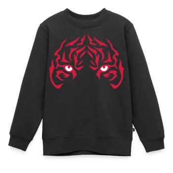 Le regard du tigre - Sweat Premium enfant bio - noir - Devant - AI Model Kid Female (0cm)