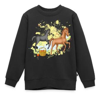Bibi und Tina 'Fohlen Felix und Fatima' - Kinder Premium Organic Sweatshirt - Schwarz - Vorne - AI Model Kid Female (0cm)