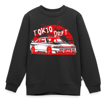 Voiture de dérive de Tokyo - Sweat Premium enfant bio - noir - Devant - AI Model Kid Female (0cm)