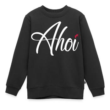 Ahoi - Kinder Premium Organic Sweatshirt - Schwarz - Vorne - AI Model Kid Female (0cm)