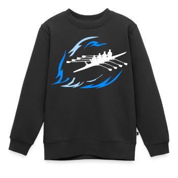 Rudersport - Doppel 4er - Kinder Premium Organic Sweatshirt - Schwarz - Vorne - AI Model Kid Female (0cm)